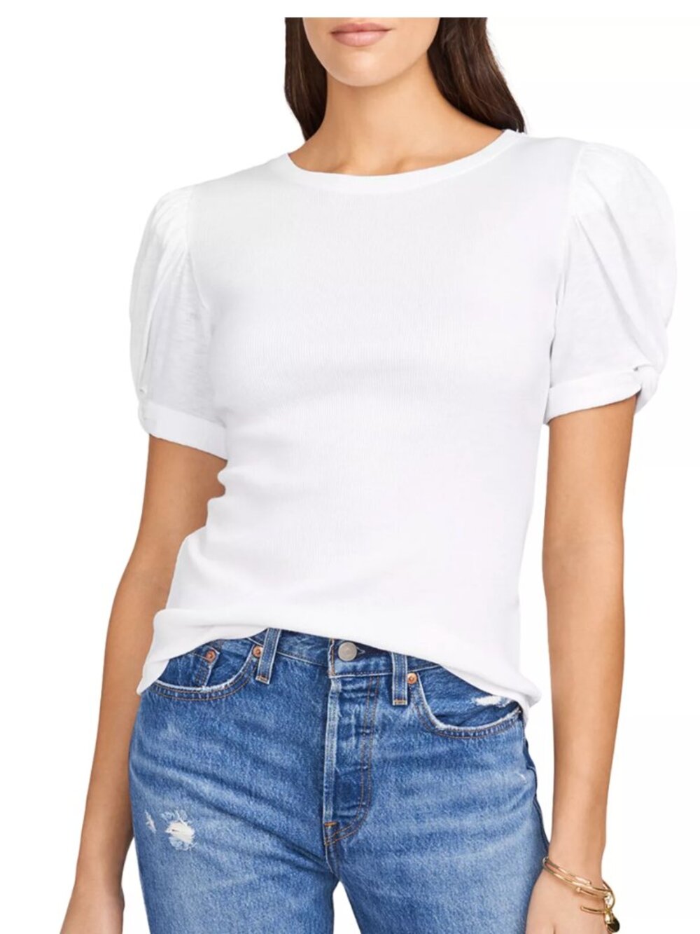 1.STATE Puff Sleeve. 100% Cotton Tee S